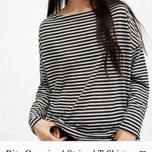 All saints Rita Oversized Striped T-Shirt L